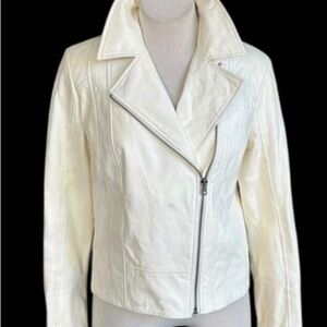 Truth and Pride Off-White Leather Jacket